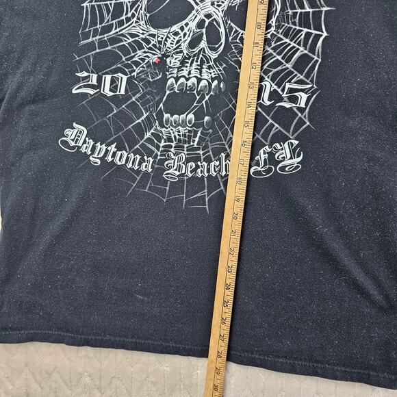 Bike Week Shirt Mens 2XL Daytona Beach Y2K Skull Grunge Streetwear Spider Web - Picture 6 of 7